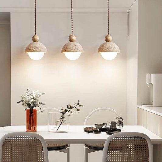 Wabi-Sabi Exposed Stone Pendant Light