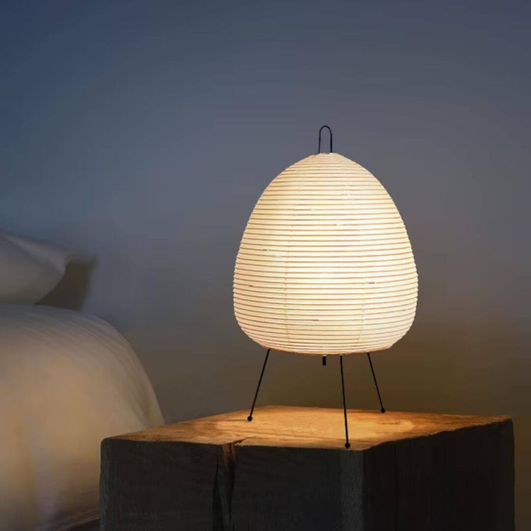 Wabi-Sabi Rice Paper Lantern Table Lamp