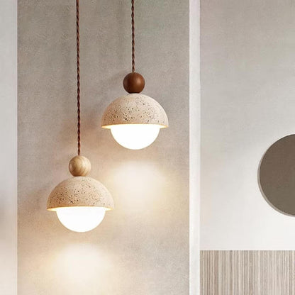 Wabi-Sabi Exposed Stone Pendant Light