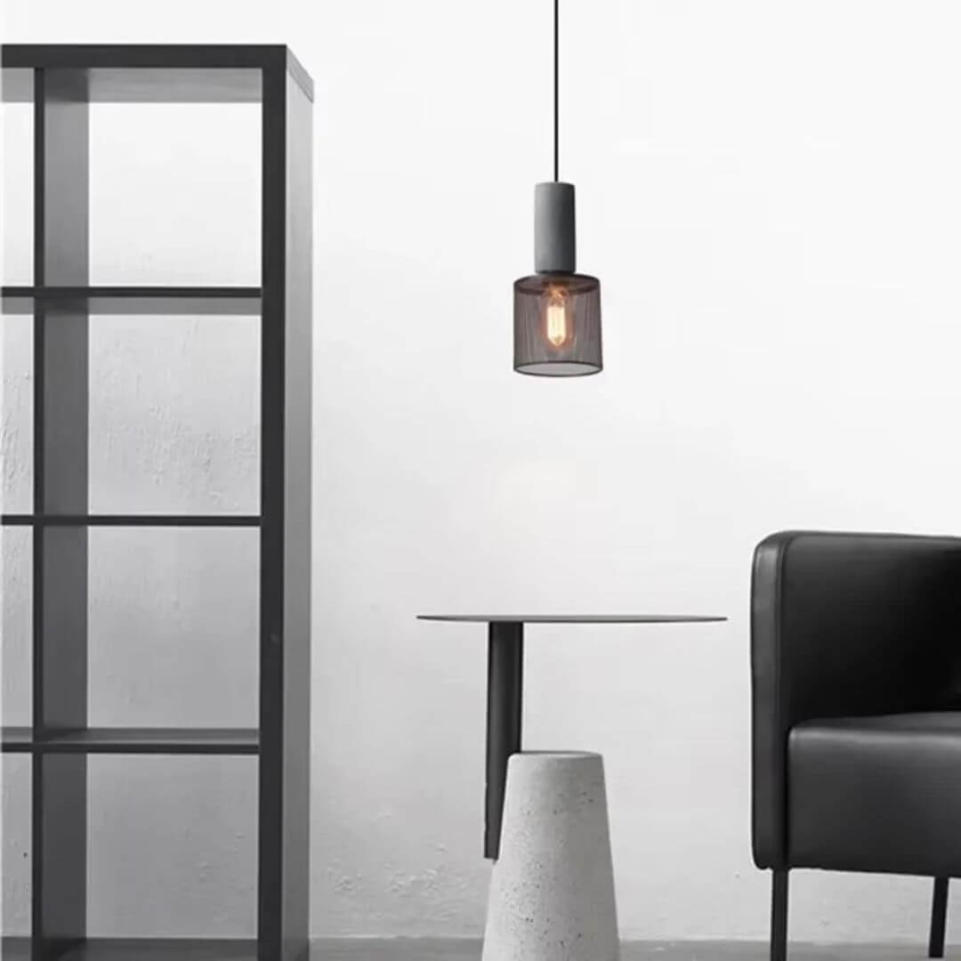 Brutalist Industrial Pendant Light