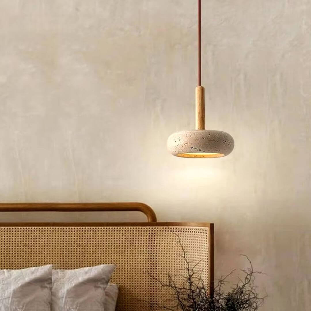 Wabi-Sabi Round Stone Pendant Light