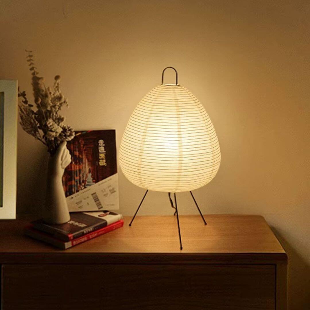 Wabi-Sabi Rice Paper Lantern Table Lamp