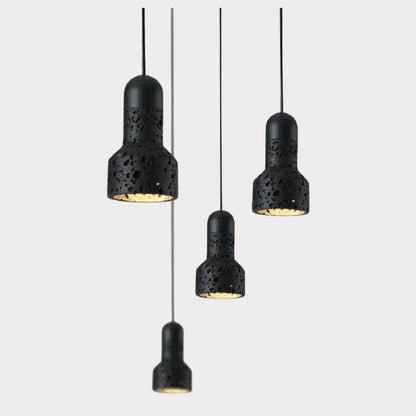 Wabi-Sabi Black Volcanic Stone Droplight