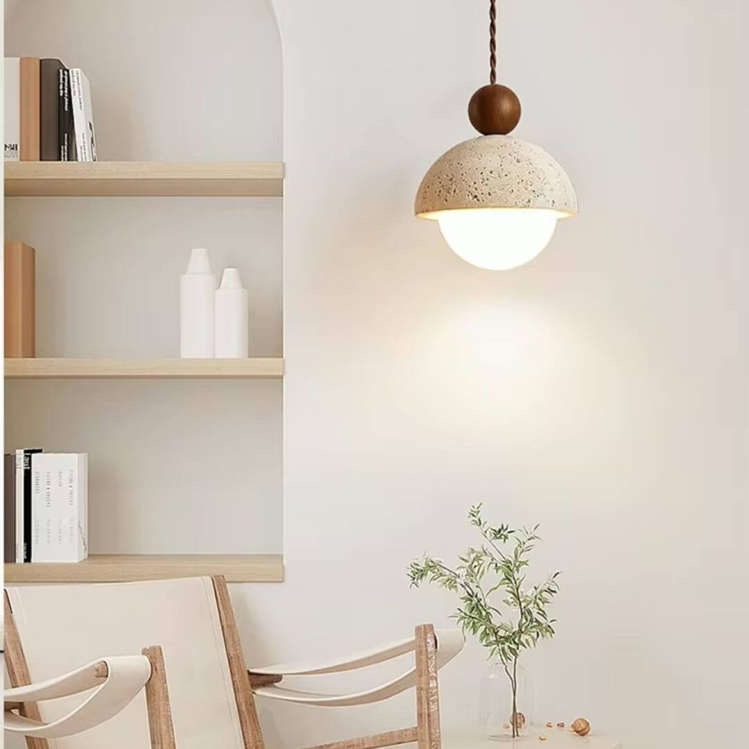 Wabi-Sabi Exposed Stone Pendant Light