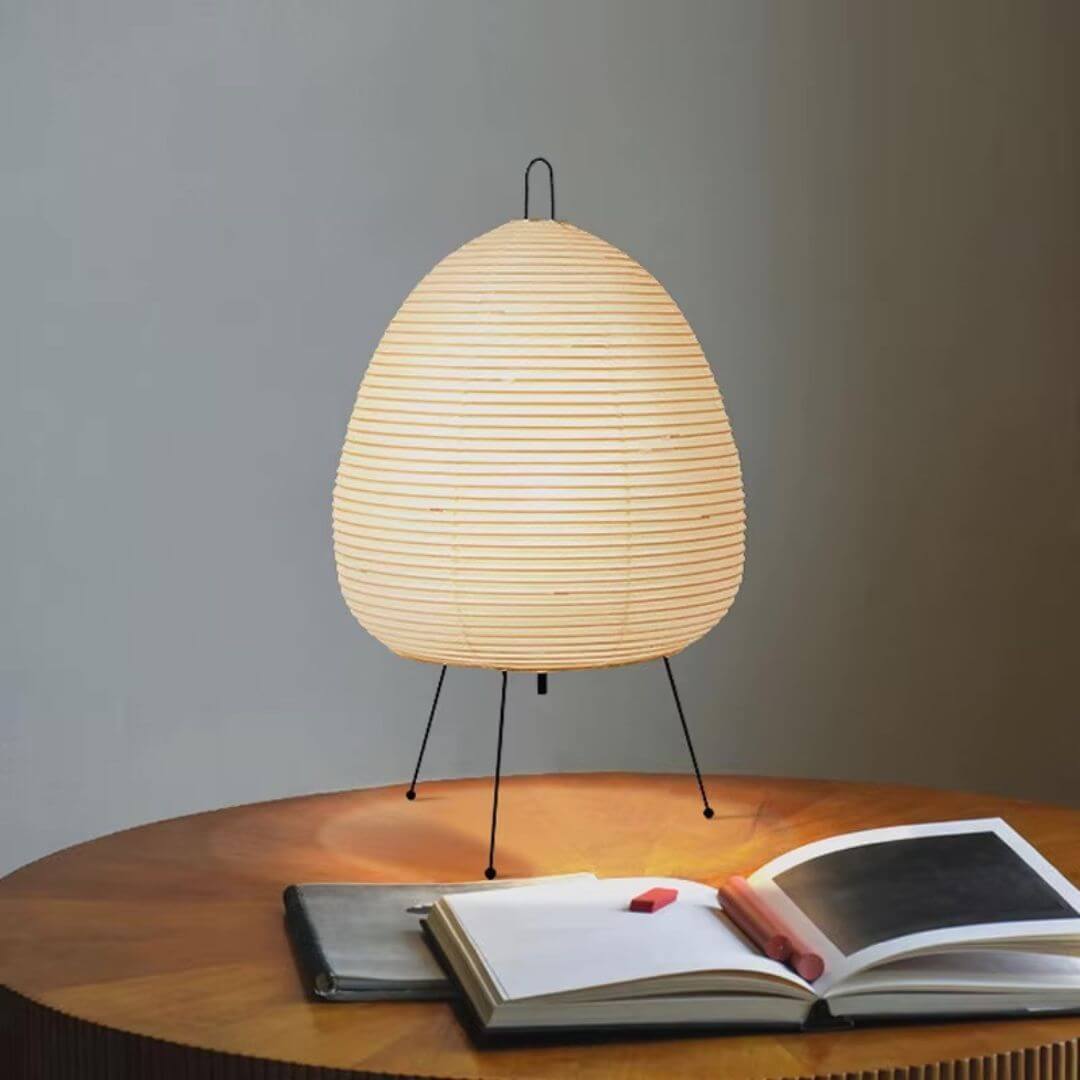 Wabi-Sabi Rice Paper Lantern Table Lamp