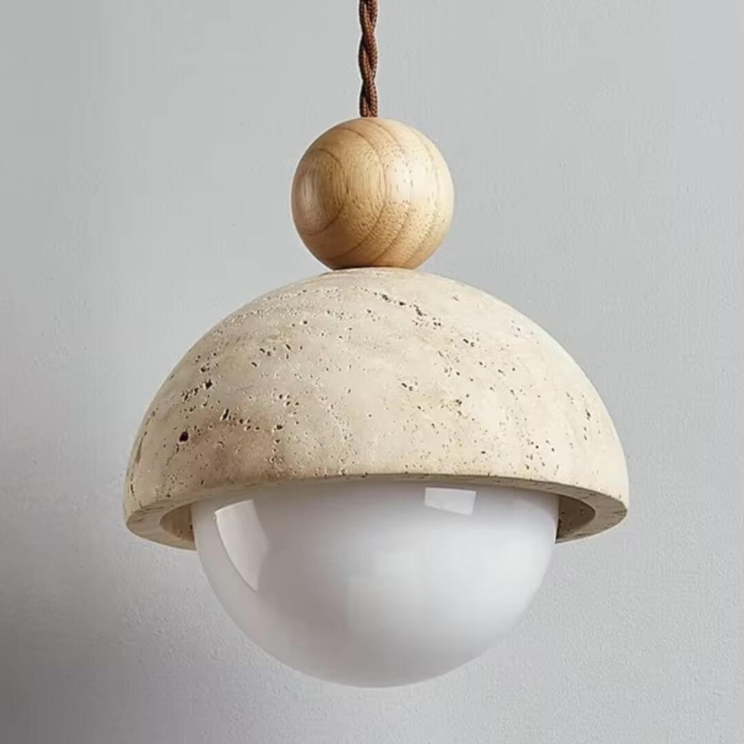 Wabi-Sabi Exposed Stone Pendant Light