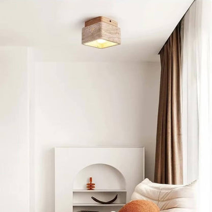 Wabi-Sabi Square Stone Ceiling Light