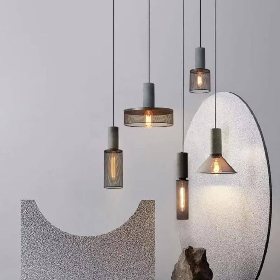 Brutalist Industrial Pendant Light