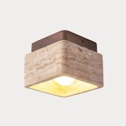 Wabi-Sabi Square Stone Ceiling Light