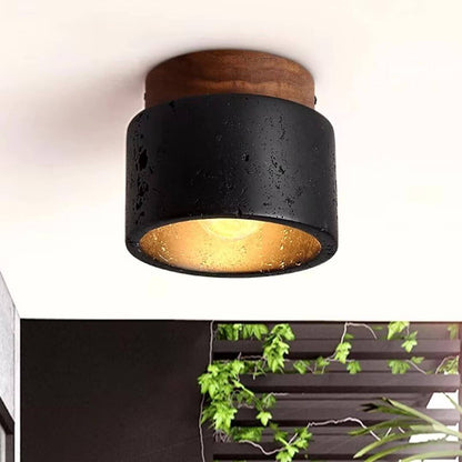 Wabi-Sabi Black Stone Ceiling Light