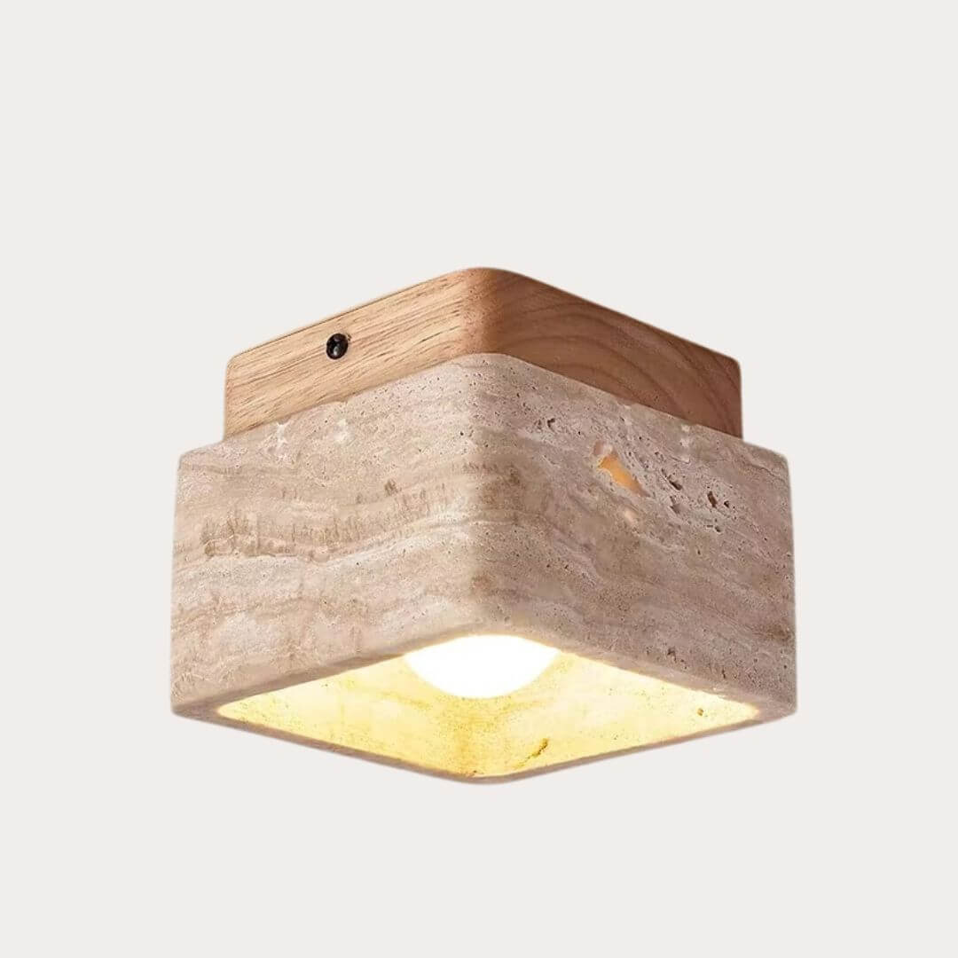 Wabi-Sabi Square Stone Ceiling Light