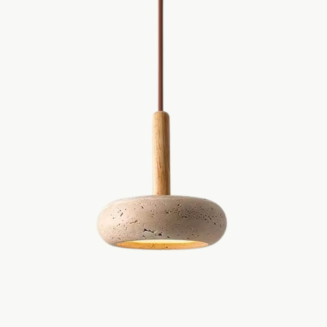 Wabi-Sabi Round Stone Pendant Light