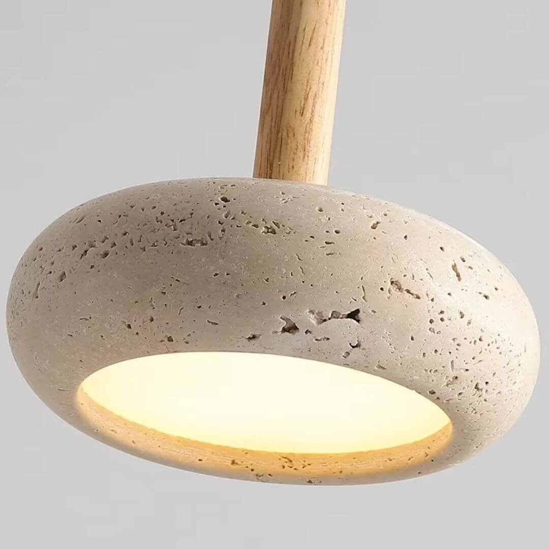 Wabi-Sabi Round Stone Pendant Light