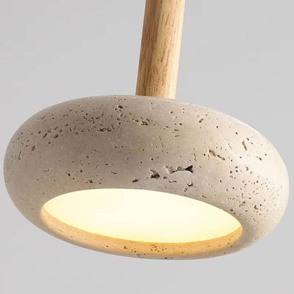 Wabi-Sabi Round Stone Pendant Light